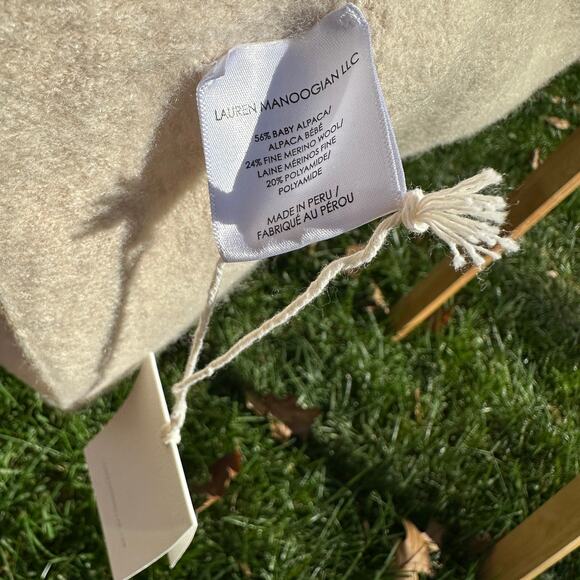 Lauren Manoogian Felt Wide Scarf Baby Alpaca Merino Alabaster Beige Ecru BN $370 - Picture 6 of 12